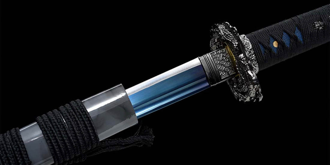 Explore The Art Of Clay Hardened Swordmaking With Our Blue Dragon Sword Featuring A 1060 Carbon Steel Blade And Unique Dragon Design Perfect For Collectors And Practical Use It Blends Traditional Craftsmanship With Modern Technology