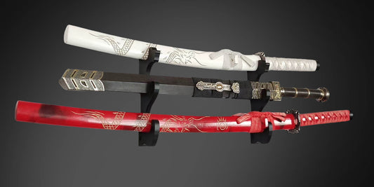 Wall Mounted Tiered Katana Sword Stand The Perfect Match For Samurai Swords