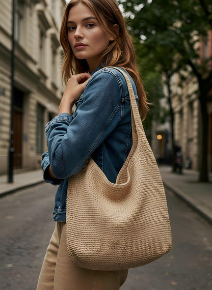 Handmade Raffia Bucket Bag