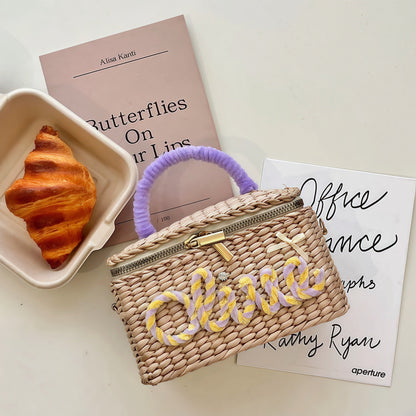 Handwoven Zipper Box Bag