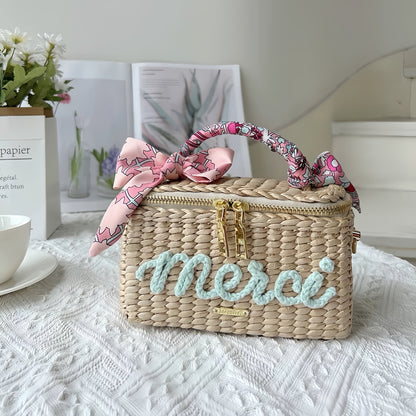 Handwoven Zipper Box Bag