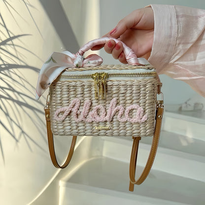 Handwoven Zipper Box Bag