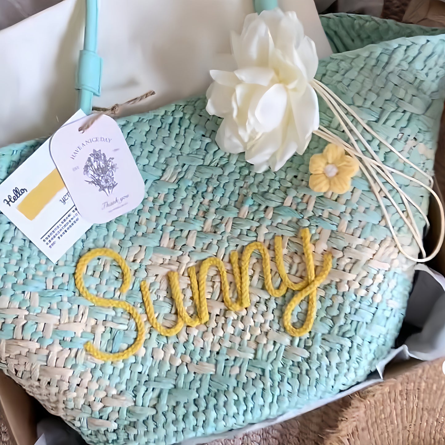 Handwoven Mint Mambo Bag